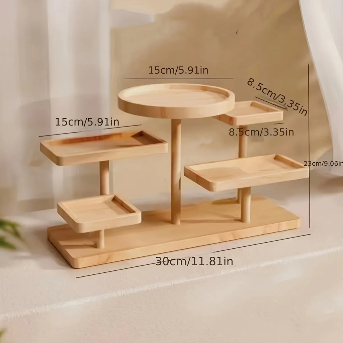 Wooden Tiered Display Stand – Cupcake, Perfume & Spice Rack Tiered Display Stand Babs