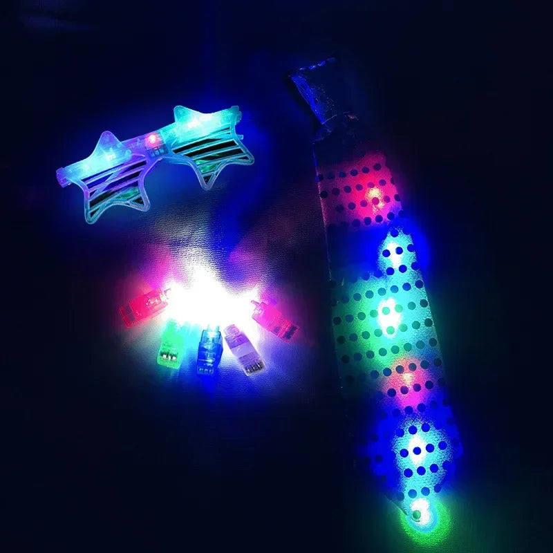 LED Glow Party Set – Light-Up Glasses, Tie & Finger Lights LED Glow Party Set Babs