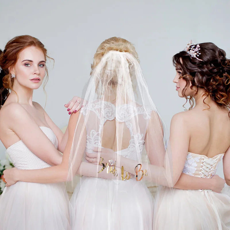 Bride To Be White Veil with Comb | Bachelorette Party Accessory Bridal Veil Accessory Babs