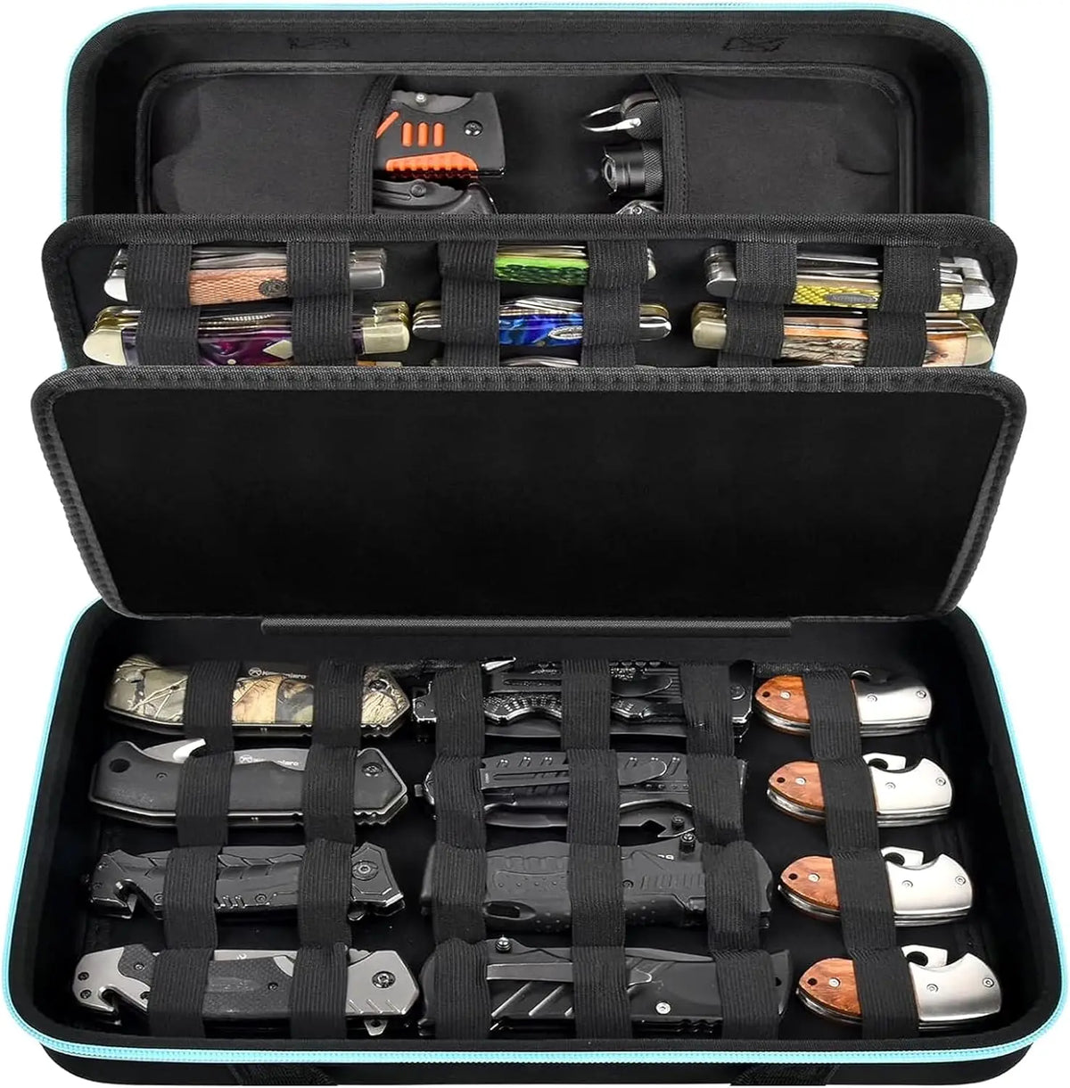 Knife Display Case – 56+ Slot Pocket & Folding Knife Organizer Knife Storage Organizer Babs black