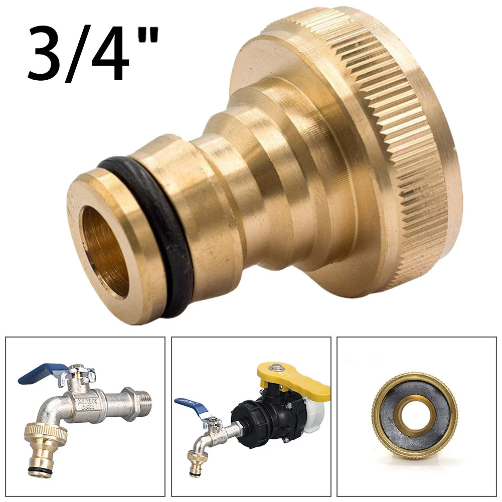3/4" Brass Tap Quick Connector Garden Hose Coupling Adapter Garden Hose Connector Babs