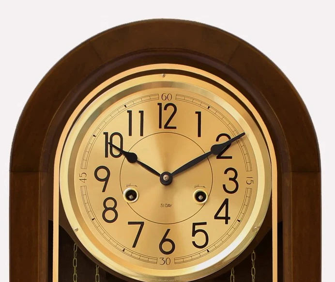 Vintage Mechanical Wall Clock – Luxury Wood & Glass Decor Mechanical Wall Clock Babs