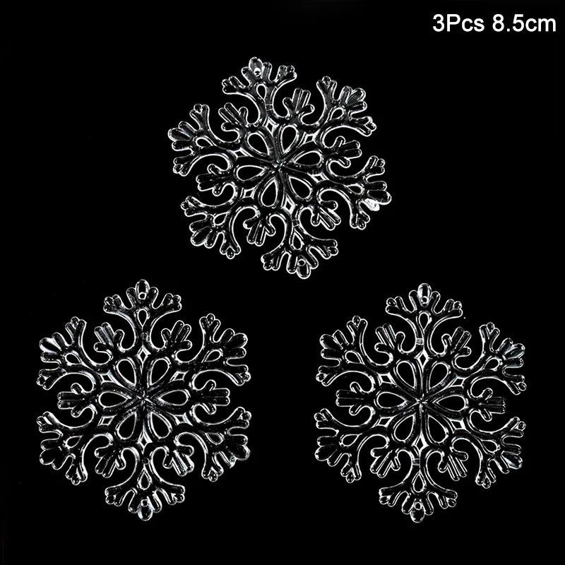 3-Pack Transparent Acrylic Snowflake Christmas Tree Ornaments Christmas Tree Ornaments Babs Style3