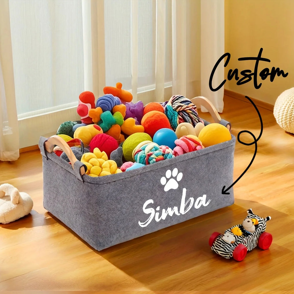 Foldable Pet Toy Storage Basket – Dog Toys & Clothing Pet Storage Basket Babs