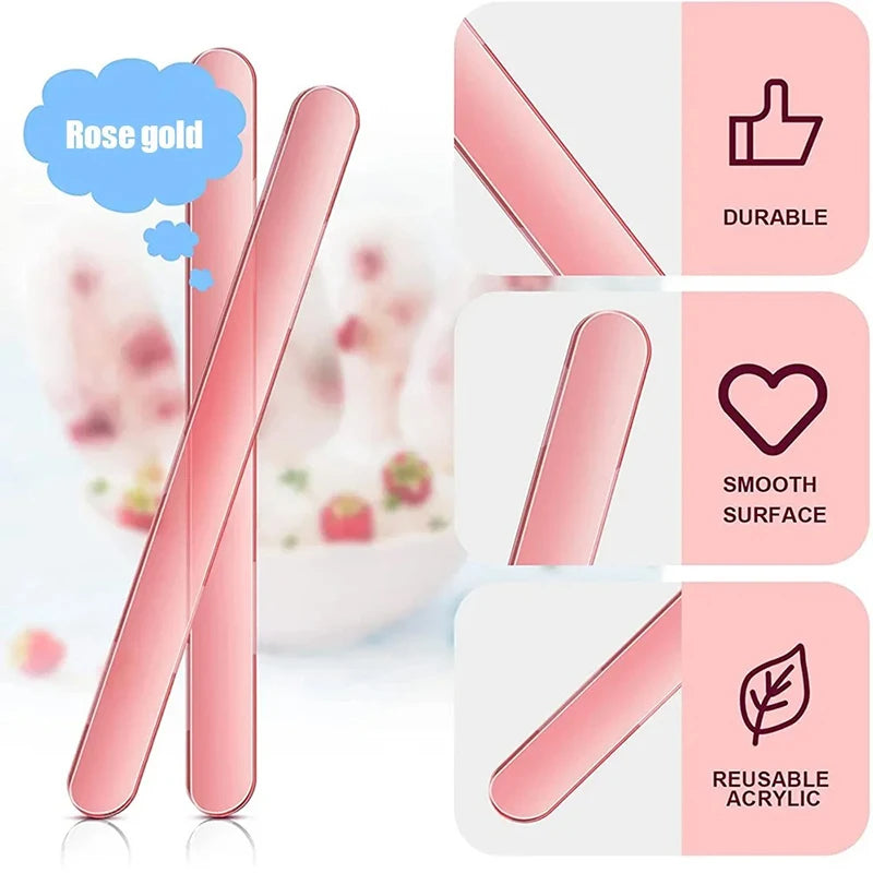 20Pcs Clear Acrylic Reusable Popsicle & Ice Cream Sticks Ice Cream Sticks Babs Rose Gold 20pcs