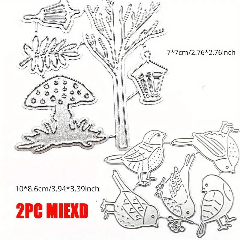 2PC Bird & Birdcage Metal Dies – DIY Scrapbook Card Making Craft Metal Dies Babs