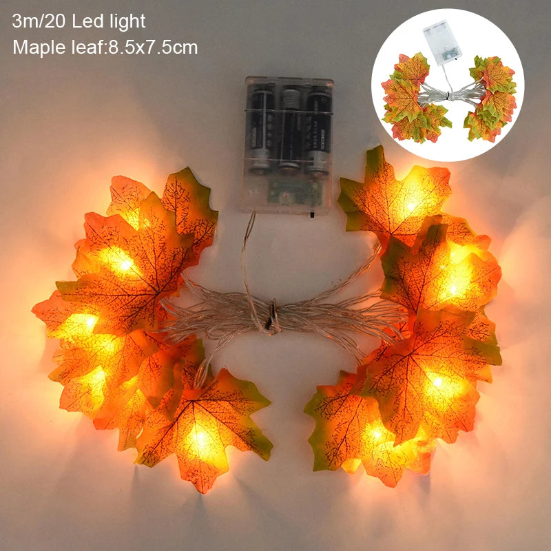 3M 20 LED Maple Leaf Fairy String Lights – Holiday Garland LED Fairy String Lights Babs 3