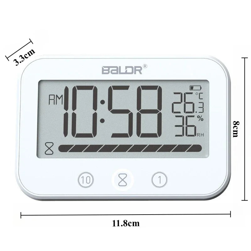 Oeny Multifunctional Digital Clock – Countdown, Alarm & Humidity Digital Desk Clock Babs White