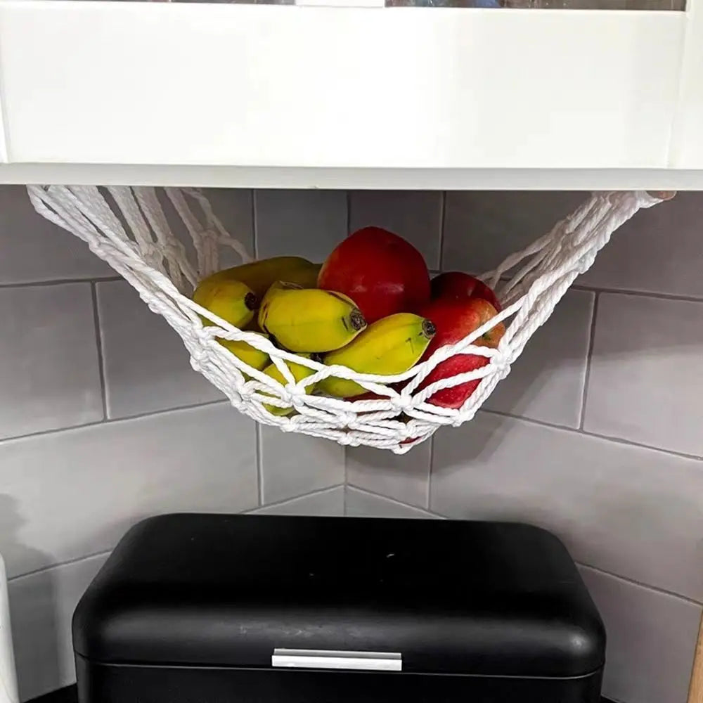 Hand Woven Hanging Fruit & Vegetable Storage Net Basket Kitchen Hanging Basket Babs