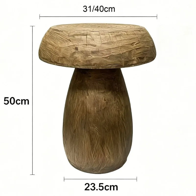 Nordic Solid Oak Round Side Table – Minimalist Coffee Table Wooden Side Table Babs Log Color