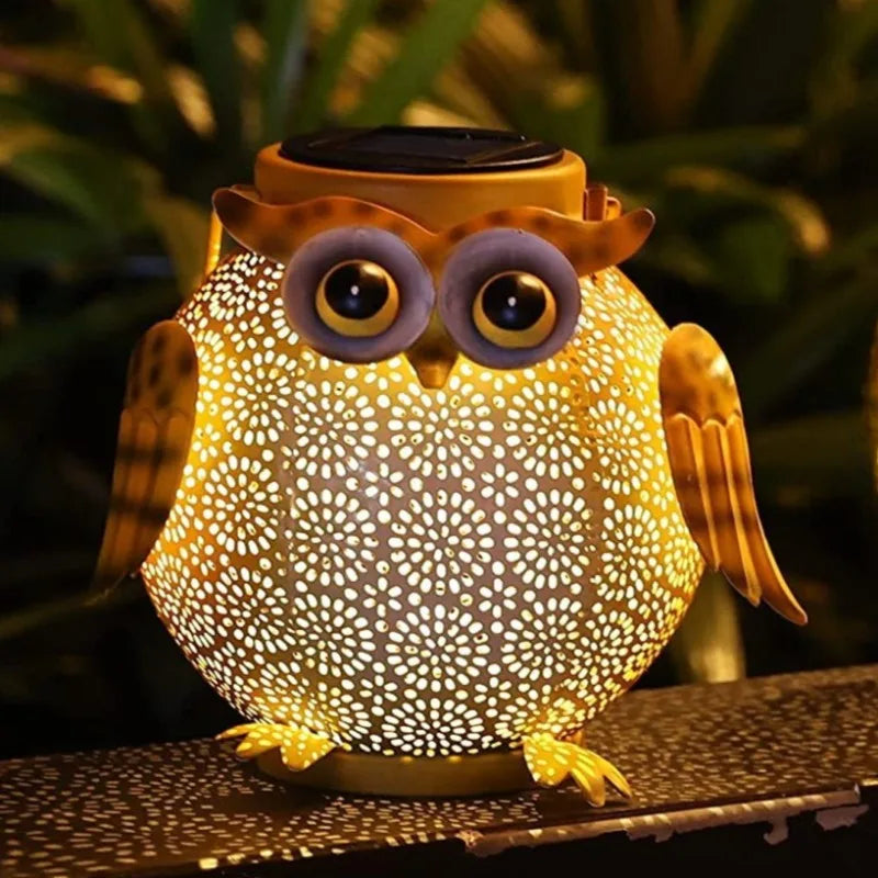 Solar Owl Garden Stake Light – Iron Hollow Projection Lamp Solar Garden Stake Light Babs
