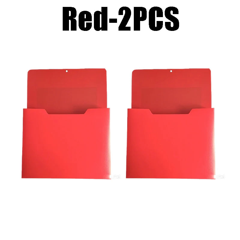 Magnetic Wall Mount A4 File Holder & Document Organizer Wall File Organizer Babs Red-2PCS