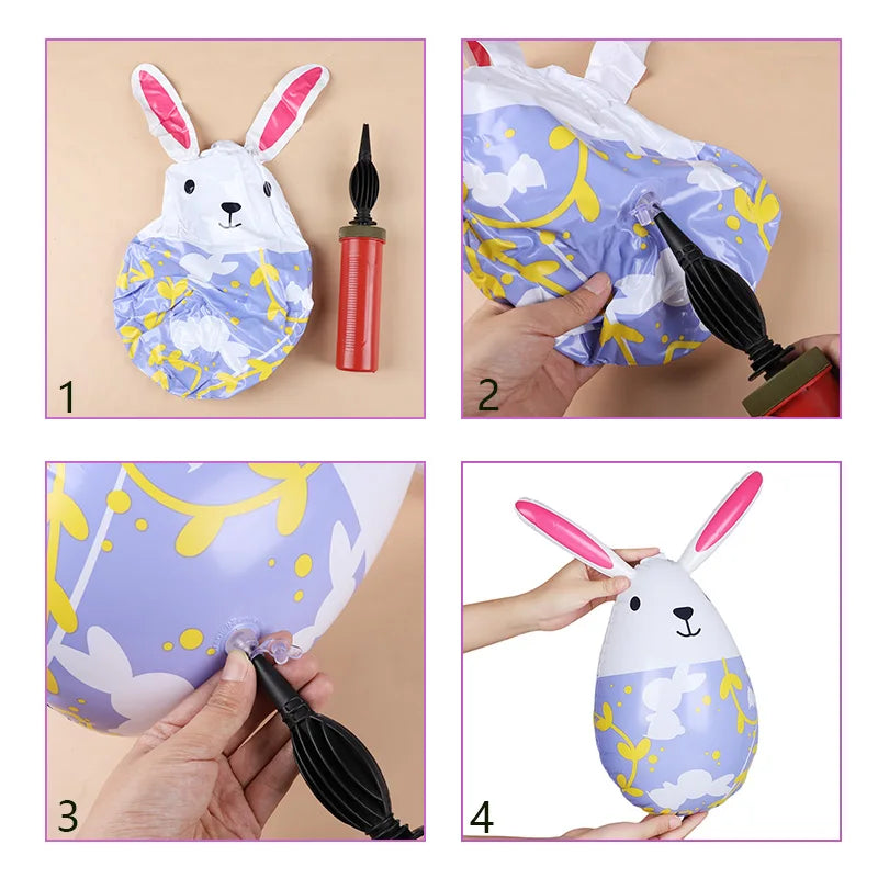 Easter Inflatable Rabbit & Egg Balloons – 3 or 6 Pc Party Set Easter Inflatable Balloons Babs