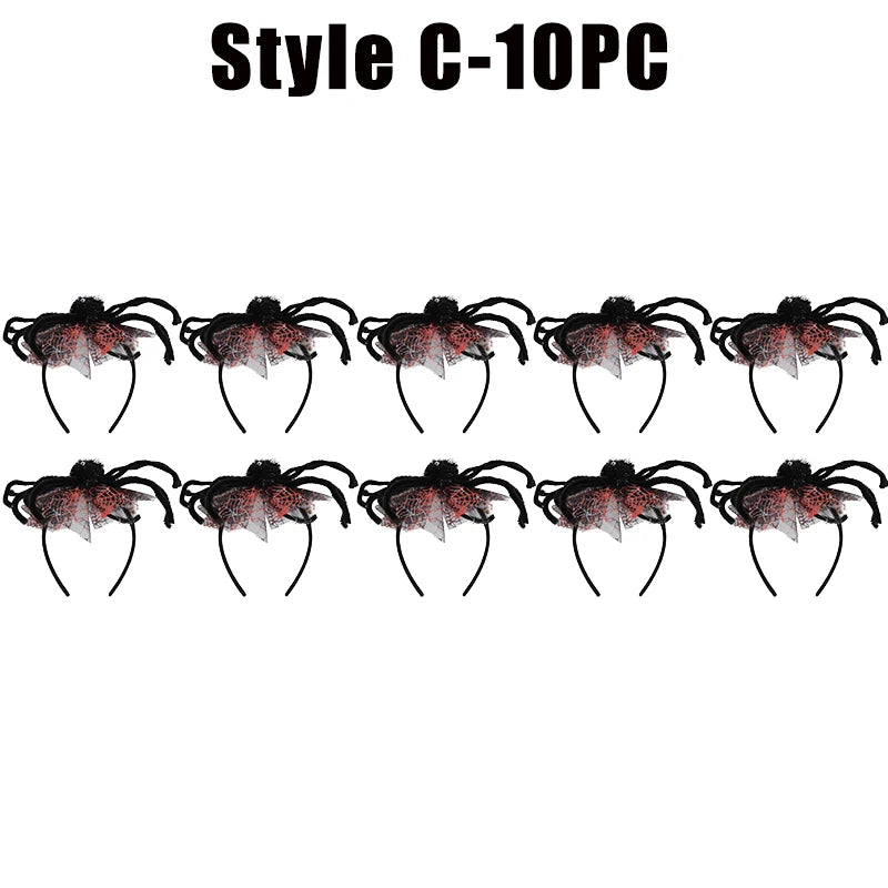 Halloween Spider Web Headband – Costume Hair Hoop Accessory Costume Headband Babs Style C-10PC