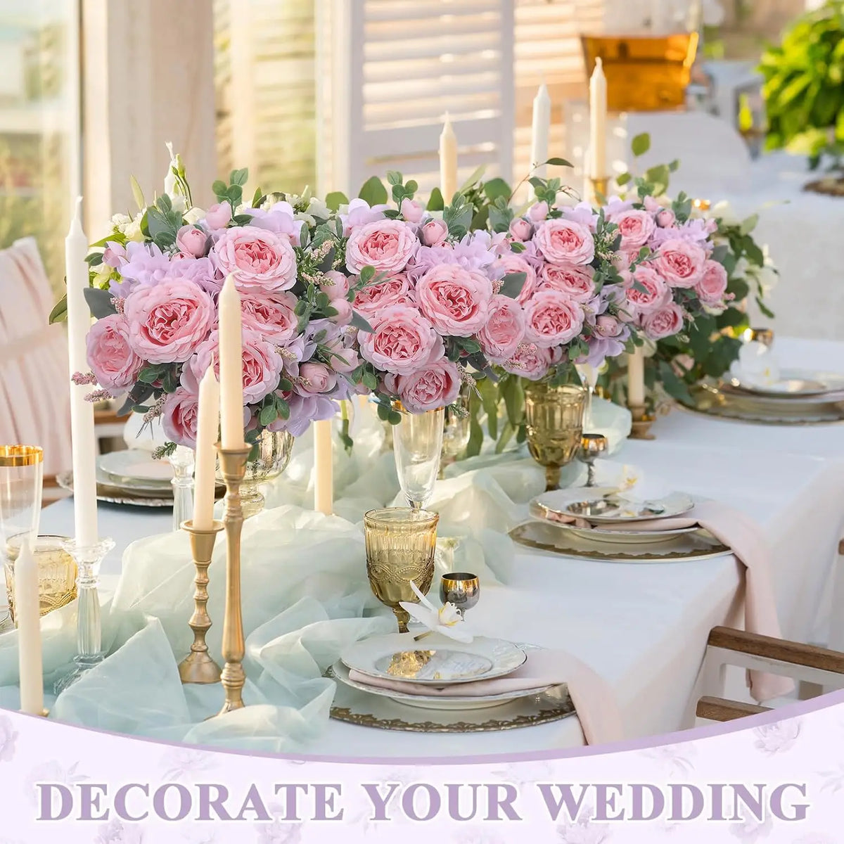 Artificial Silk Peony Hydrangea Bouquet – Wedding & Home Décor Artificial Flower Bouquet Babs