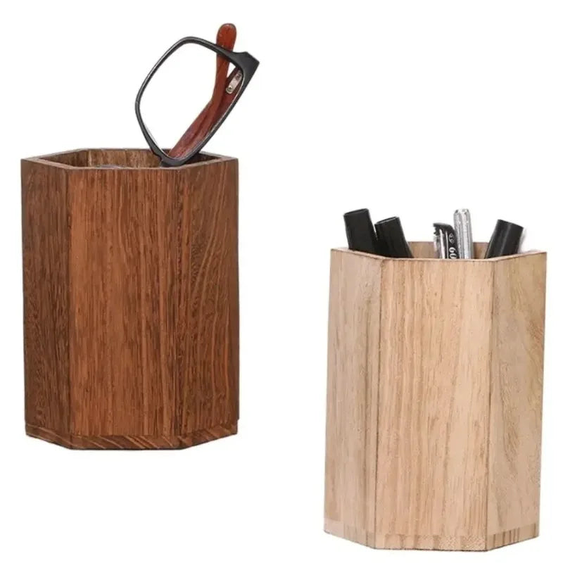 Wooden Desktop Pen Holder – INS Style Large Capacity Organizer Desktop Pen Organizer Babs