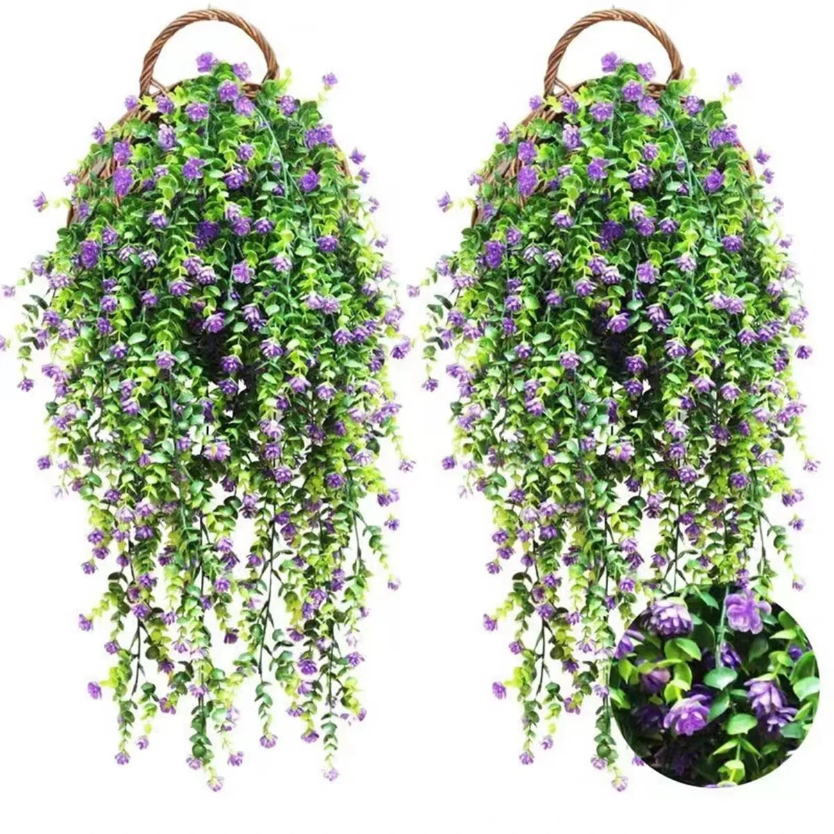 4-Pack UV Resistant Artificial Eucalyptus Hanging Vines Decor Artificial Hanging Vines Babs