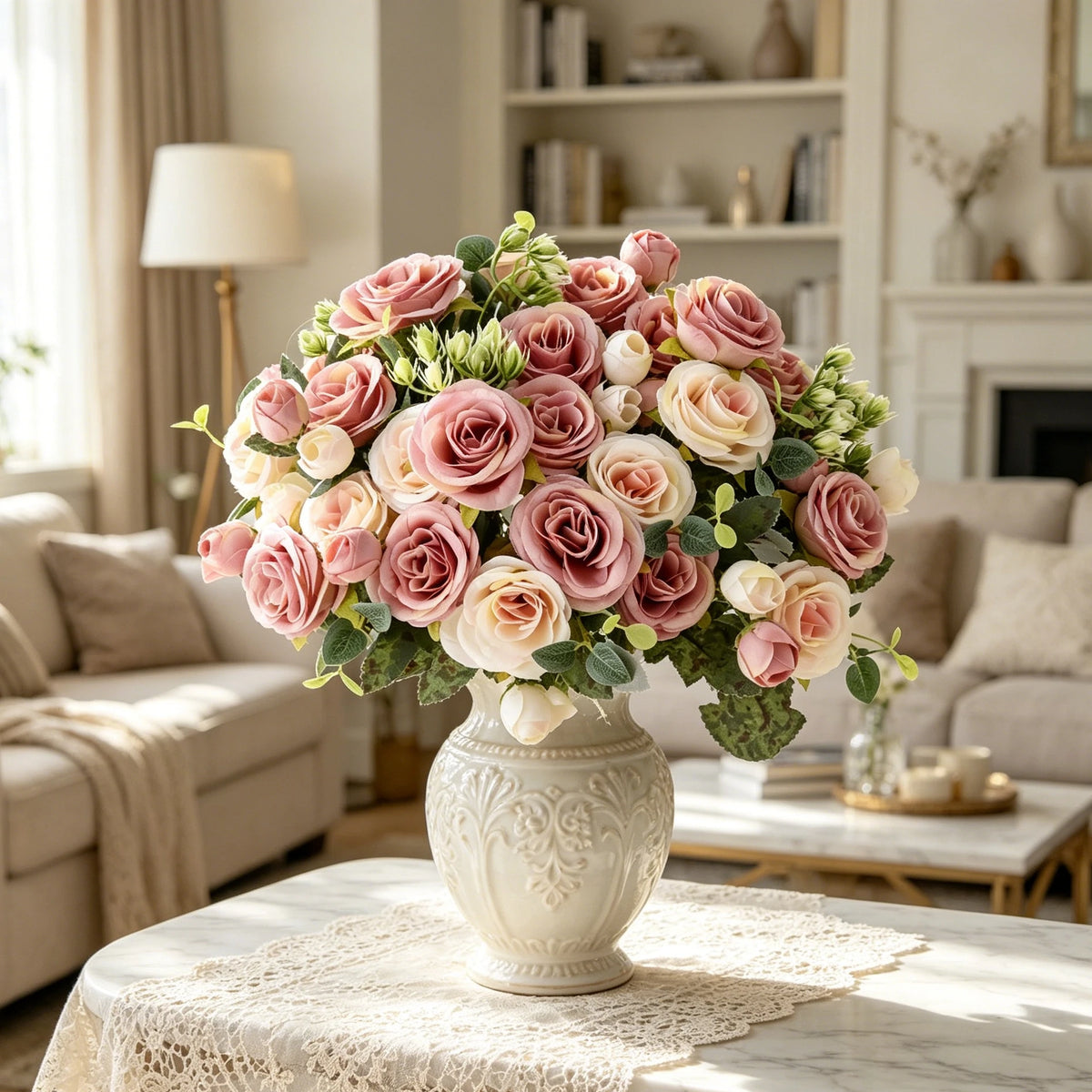 Artificial Silk Peony Bouquet for Wedding & Home Decor Artificial Flower Bouquet Babs