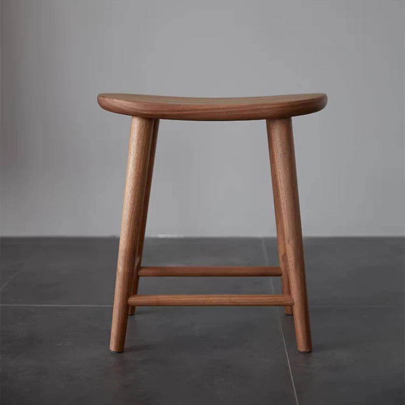 Nordic Solid Walnut Wood Dresser Stool – Modern Bedroom Seat Solid Wood Stool Babs