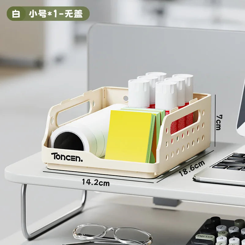 Double Layer Desk Organizer Pegboard Pen Holder Storage Shelf Desk Organizer Babs WHITE