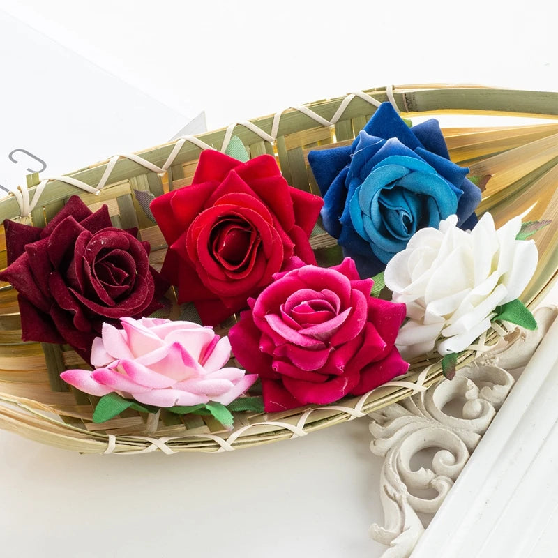 Silk Artificial Rose Heads 5/10Pcs – Wedding & Home Decor Artificial Flower Heads Babs