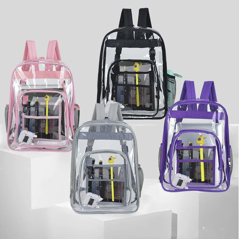 Waterproof Clear Backpack – Unisex Large Capacity Transparent Bag Clear Backpack Babs