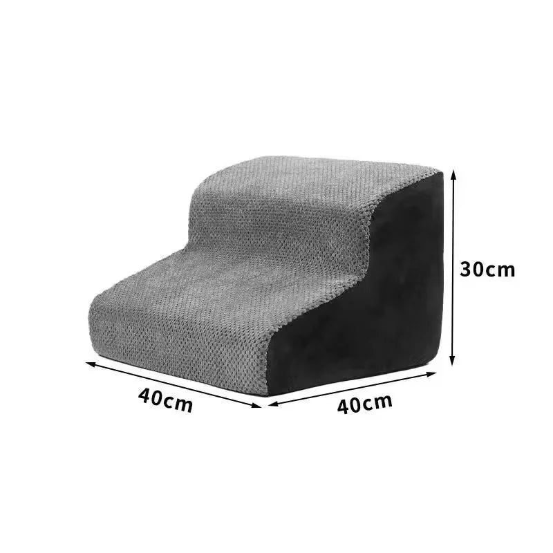 2/3 Step Pet Stairs – Memory Foam Non-Slip Dog & Cat Ramp Pet Stairs Ramp Babs