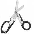 6-in-1 Folding Emergency Shears – Strap Cutter & Glass Breaker Multitool Rescue Shears Babs balck