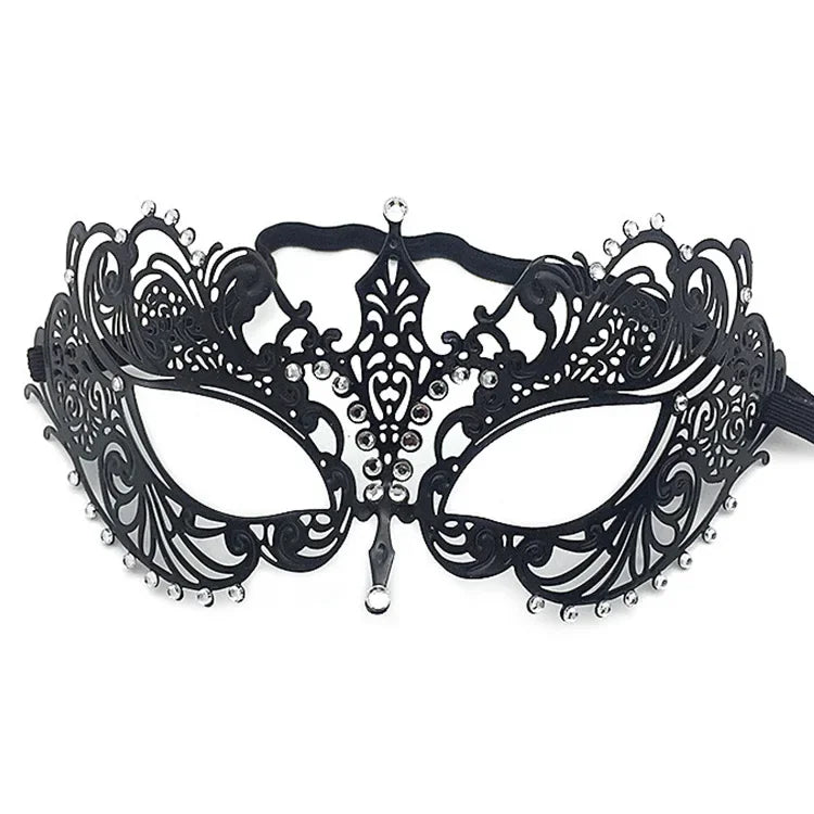 Luxury Metal Venetian Masquerade Mask – Unisex Costume Masquerade Mask Babs black 4