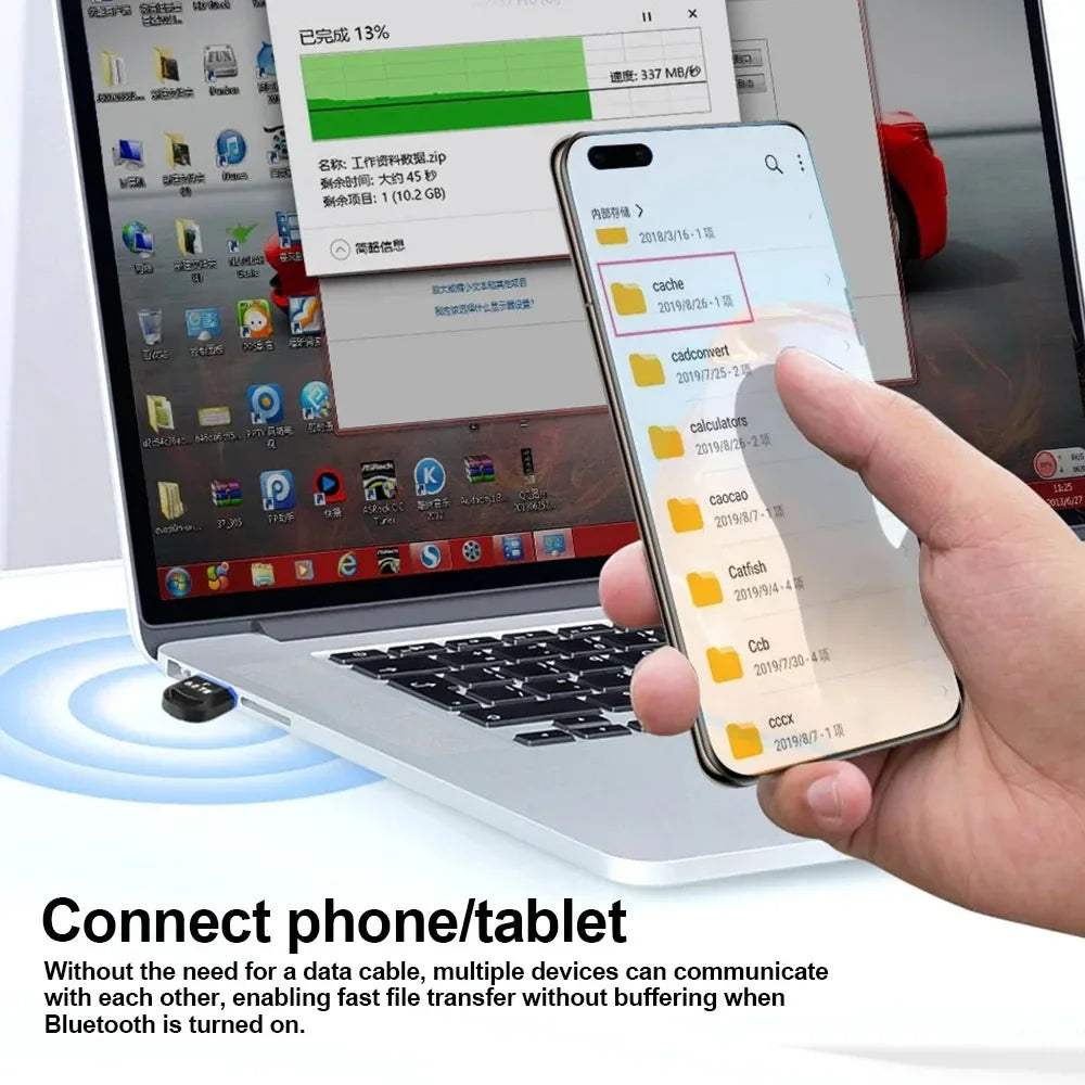 KEBIDUMEI Bluetooth 6.0 USB Dongle – Wireless PC Adapter Bluetooth USB Adapter Babs