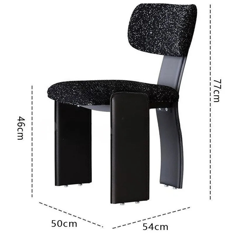 Modern Luxury Dining Chair – Leather Cushioned Metal Frame Dining Chair Babs