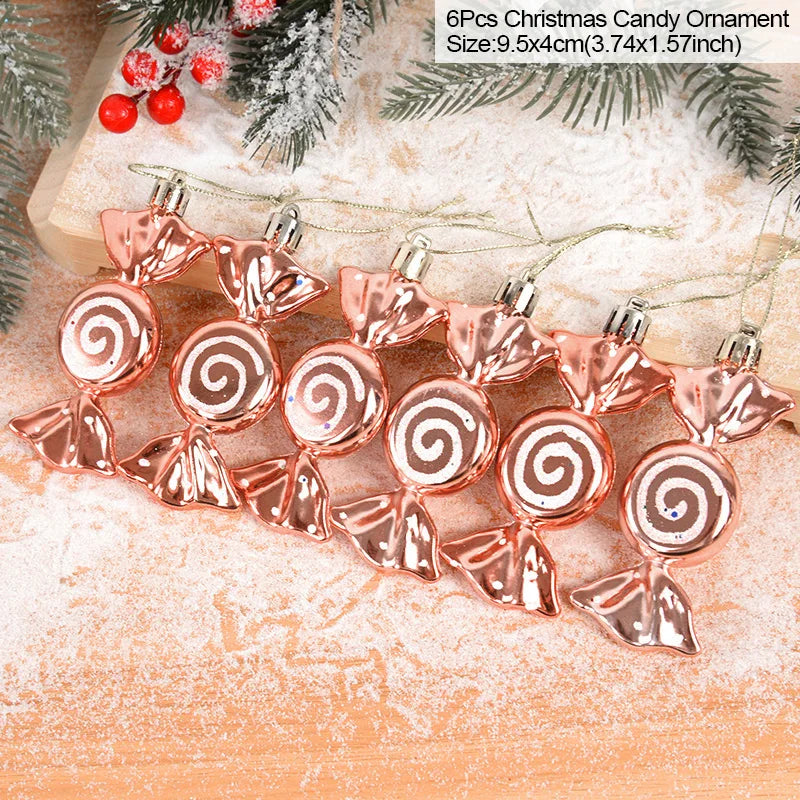 6-Pack Clear Snow Christmas Ball Ornaments 6cm – Tree Baubles Christmas Tree Ornaments Babs Style5 as picture