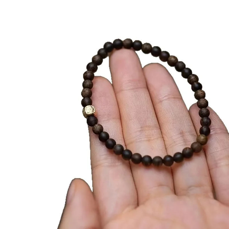 Vintage Bohemian Beaded Bracelet | Retro Wood Bead Wristband Beaded Bracelet Babs