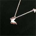 Women's Double Butterfly Copper Pendant Necklace | Scrub Finish Pendant Necklace Babs rose gold