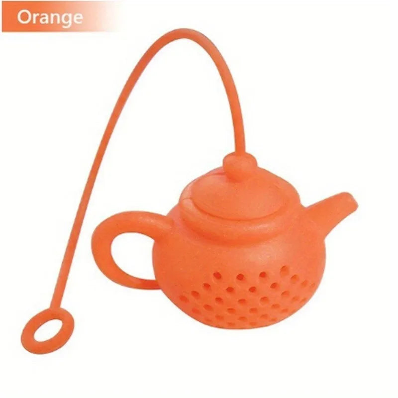 Teapot Silicone Tea Infuser & Strainer with Handle Silicone Tea Infuser Babs orange