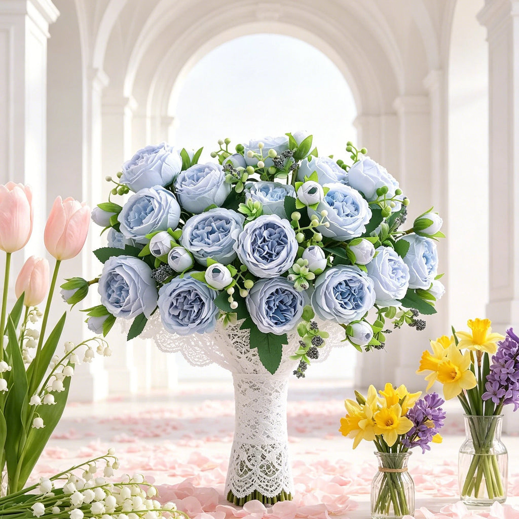 Artificial Silk Peony Flowers – Wedding & Home Décor Bouquet Artificial Silk Flowers Babs
