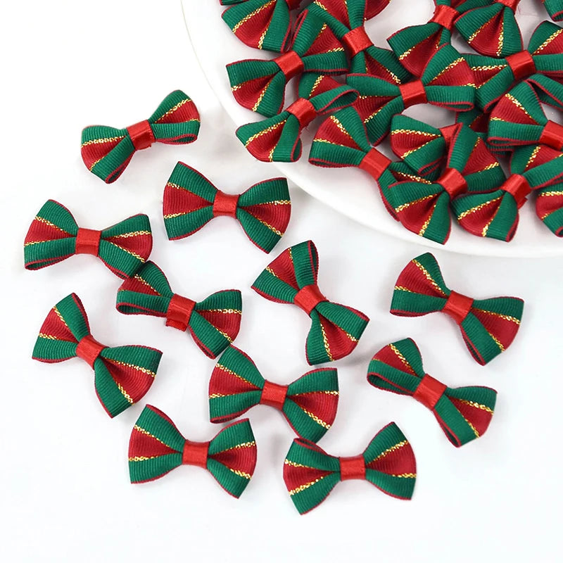 30Pcs Mini Christmas Bow Knots – Tree, Wreath & Gift Décor Christmas Bow Ornaments Babs A 4X2.5cm