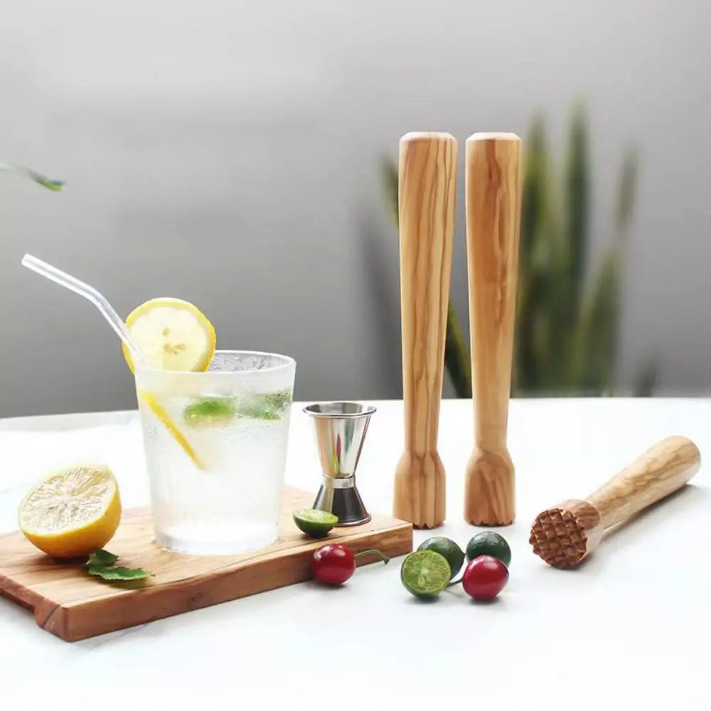 Beech Wood Cocktail Muddler – Long Handle Heavy Duty Bar Tool Cocktail Muddler Babs