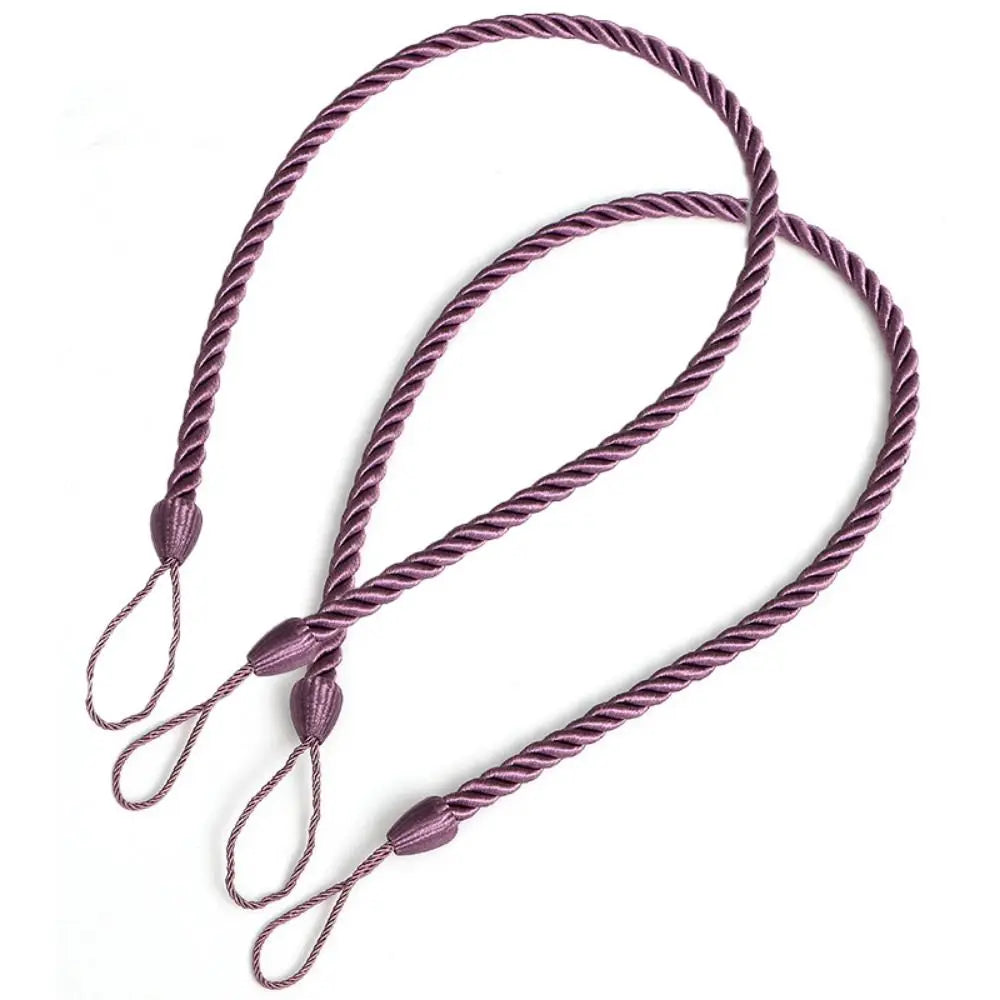 2Pcs Woven Curtain Tiebacks – Modern Twisted Rope Holdbacks Curtain Tiebacks Babs Purple
