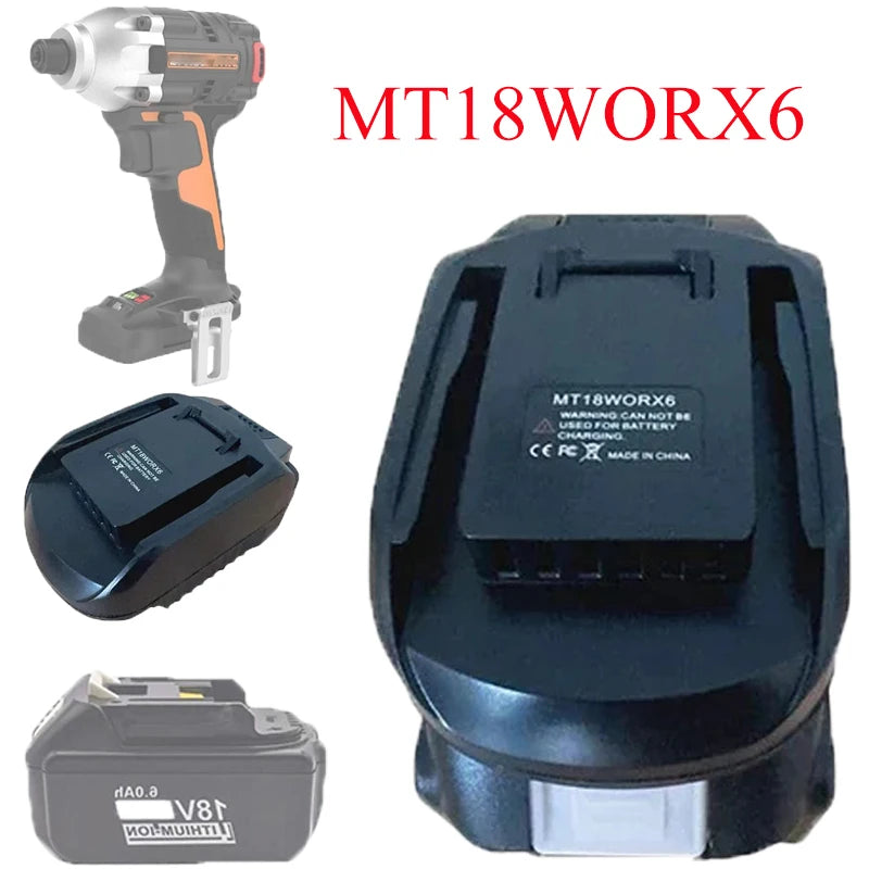Makita 18V to WORX 20V 6-Pin Battery Converter Adapter MT18WORX6 Battery Converter Adapter Babs