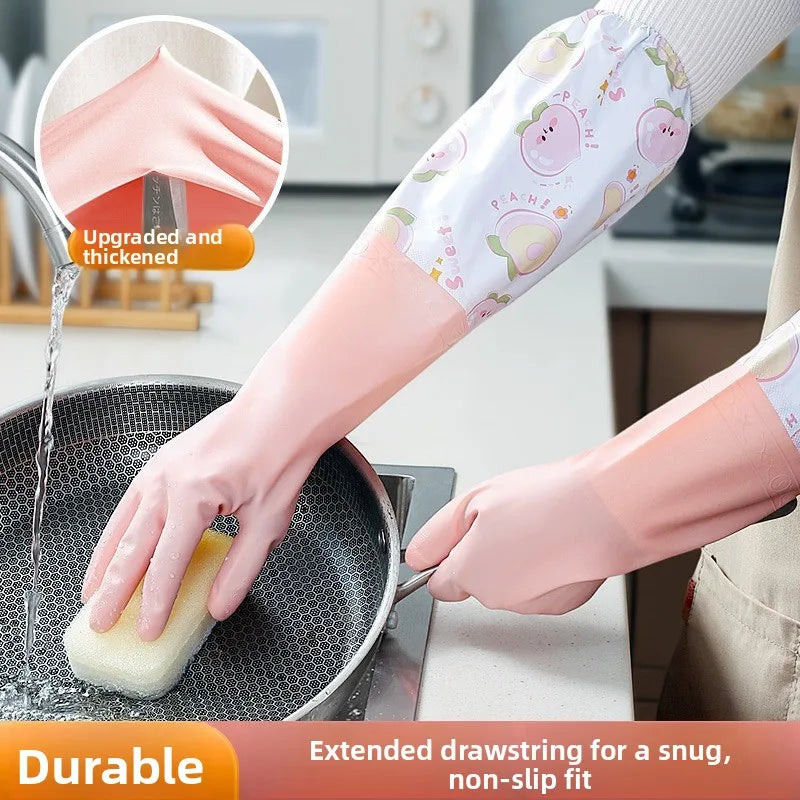 Fleece-Lined Waterproof Dishwashing Gloves – Warm Rubber Latex Dishwashing Gloves Babs