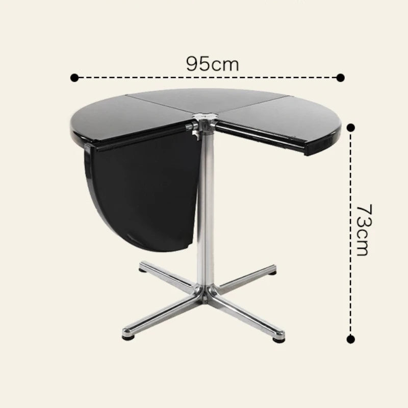 Nordic Foldable Round Dining Table | Metal Frame, 95x73cm Foldable Dining Table Babs Black