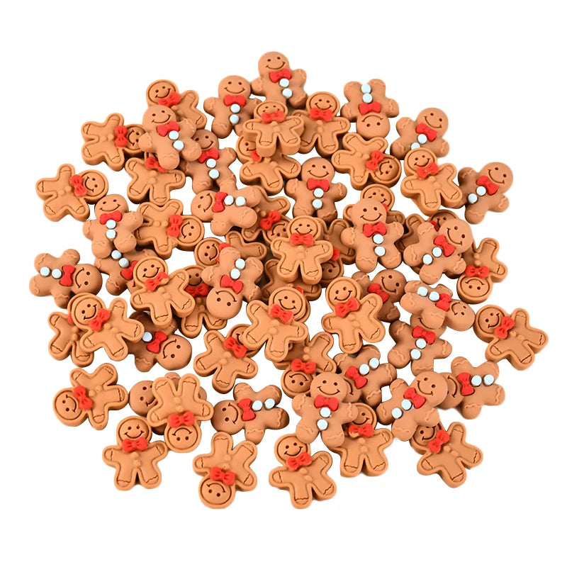 Christmas Gingerbread Man Resin Cabochons 10/20 Pcs – DIY Craft Resin Craft Cabochons Babs