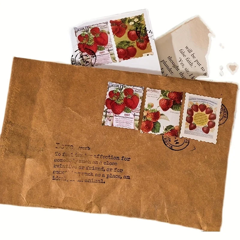 Strawberry Paper Mini Stickers for Scrapbook & Journal Craft Stickers Babs