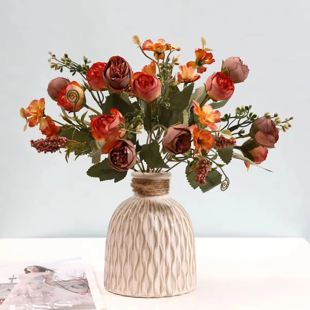 Artificial Silk Rose & Peony Bouquet – Wedding & Home Décor Artificial Flower Bouquet Babs
