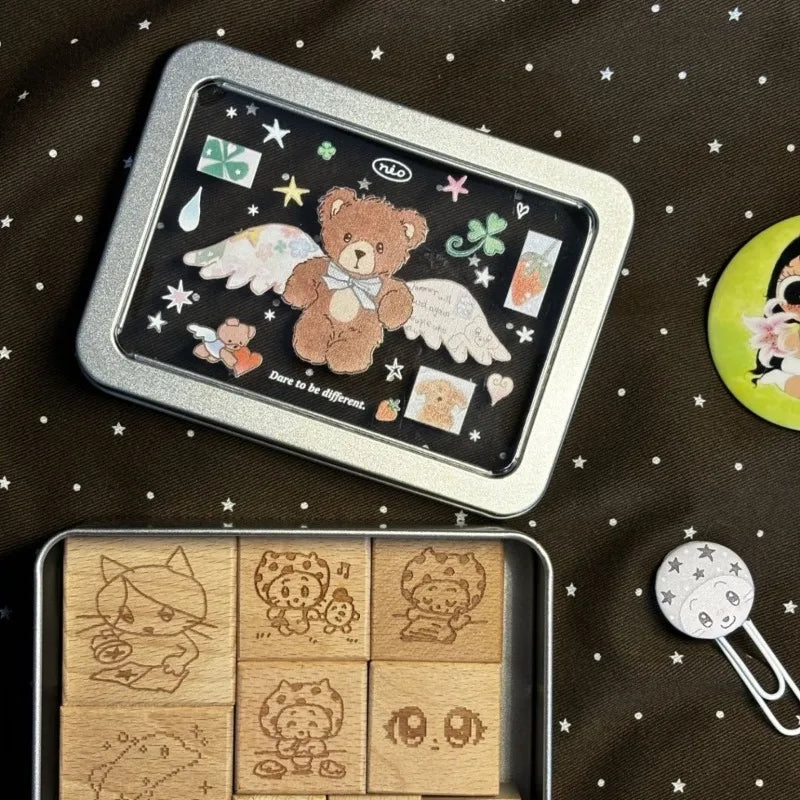 Windowed Metal Storage Box – Cute Bear & Card Organizer Metal Storage Box Babs