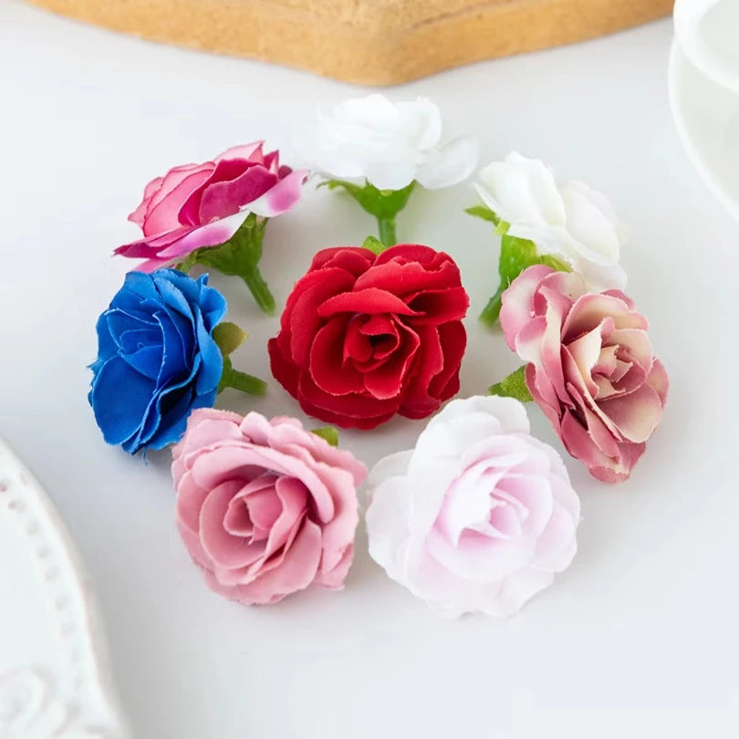 Silk Rose Tea Bud Artificial Flowers 50/100pcs – Wedding & DIY Decor Artificial Silk Flowers Babs