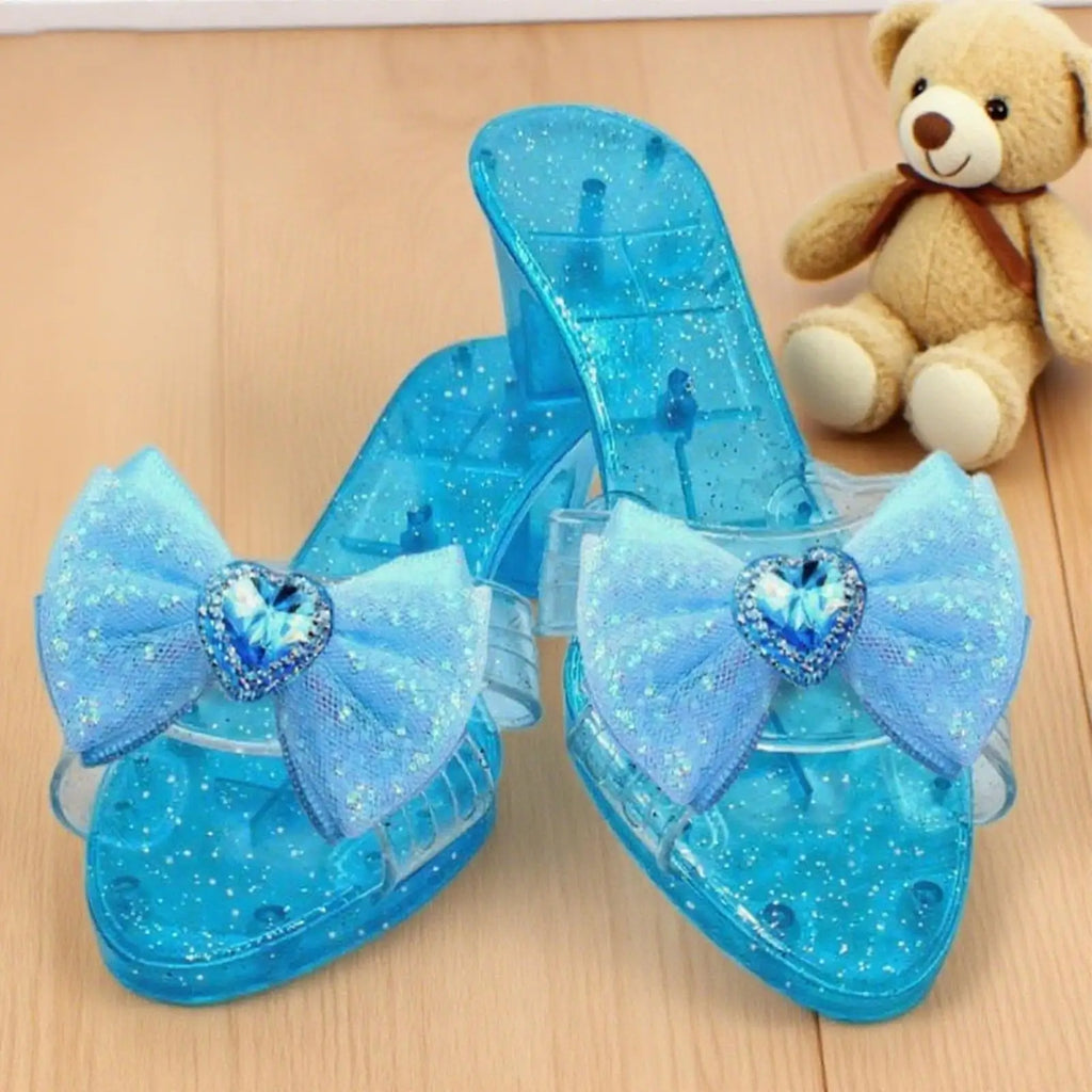 Princess Crystal Shoes Girls Dress-Up Toy High Heels Dollhouse Dress-Up Toy Shoes Babs