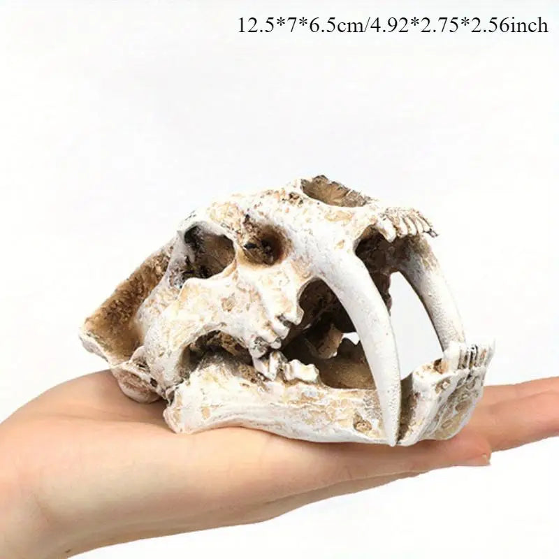 Resin Dinosaur Skull Aquarium & Reptile Habitat Decoration Aquarium Ornament Babs toothed tiger
