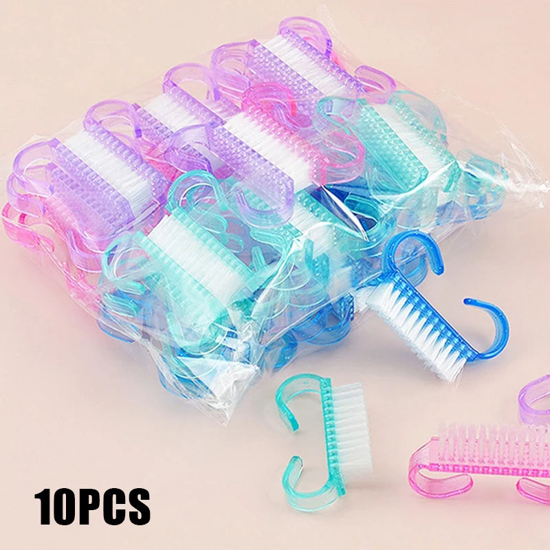 10Pcs Multicolor Nail Brush Set – Manicure & Hand Scrub Tool Nail Manicure Brush Set Babs